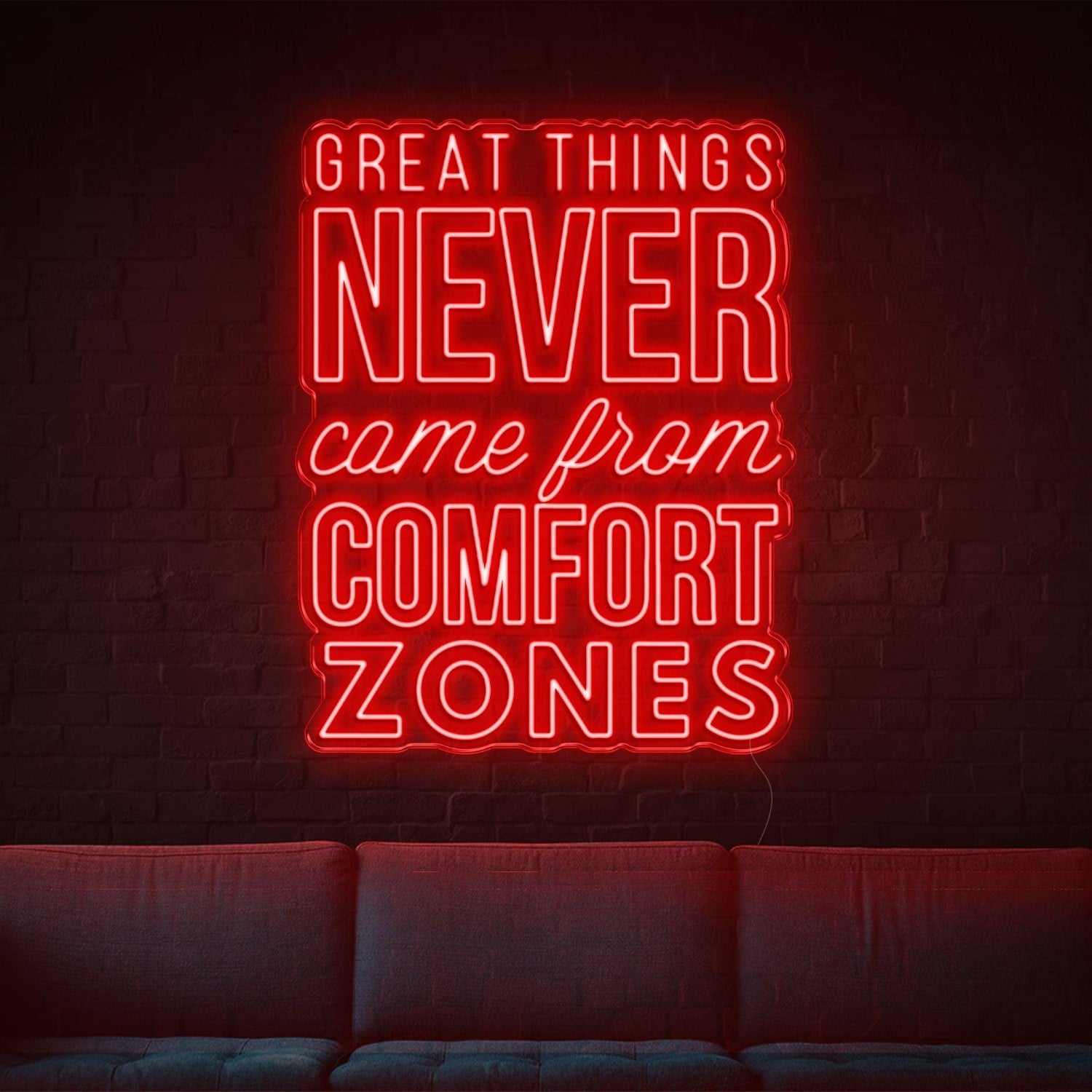 Great Things Bright Blue Led Neon Sign For Living Room Studio Cafe Office Wall Decor | Shineneon