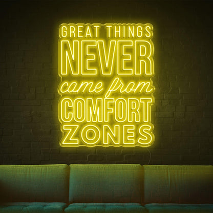 Great Things Bright Blue Led Neon Sign For Living Room Studio Cafe Office Wall Decor | Shineneon