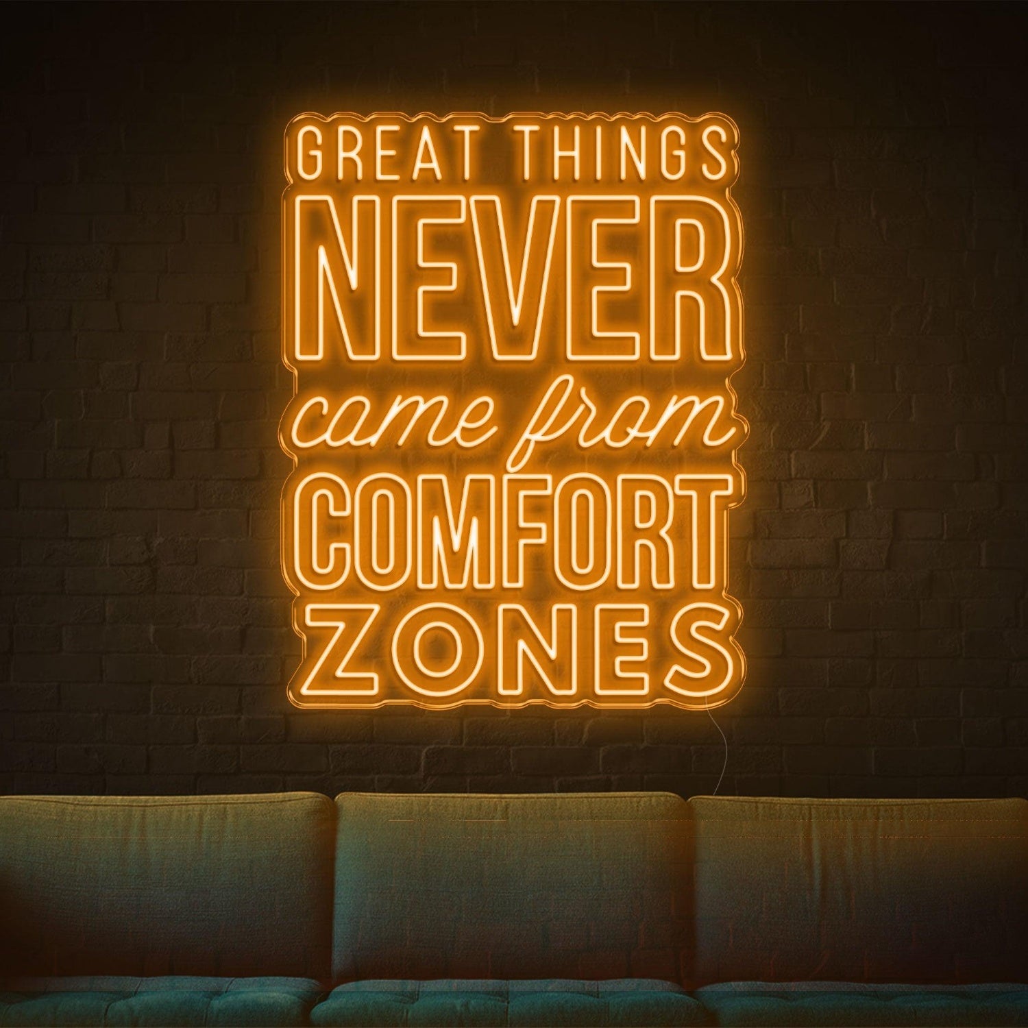 Great Things Bright Blue Led Neon Sign For Living Room Studio Cafe Office Wall Decor | Shineneon