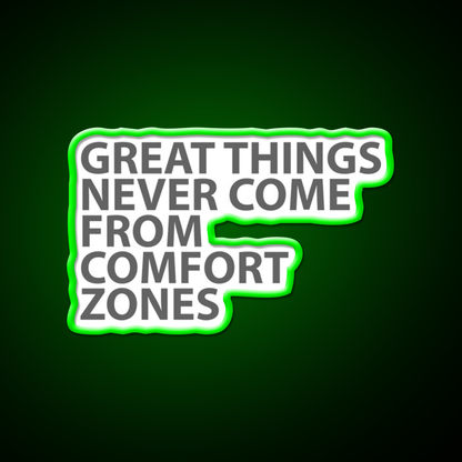 Great Things Never Come From Comfort Zones Gym Fitness Led Neon Sign Rgb Color