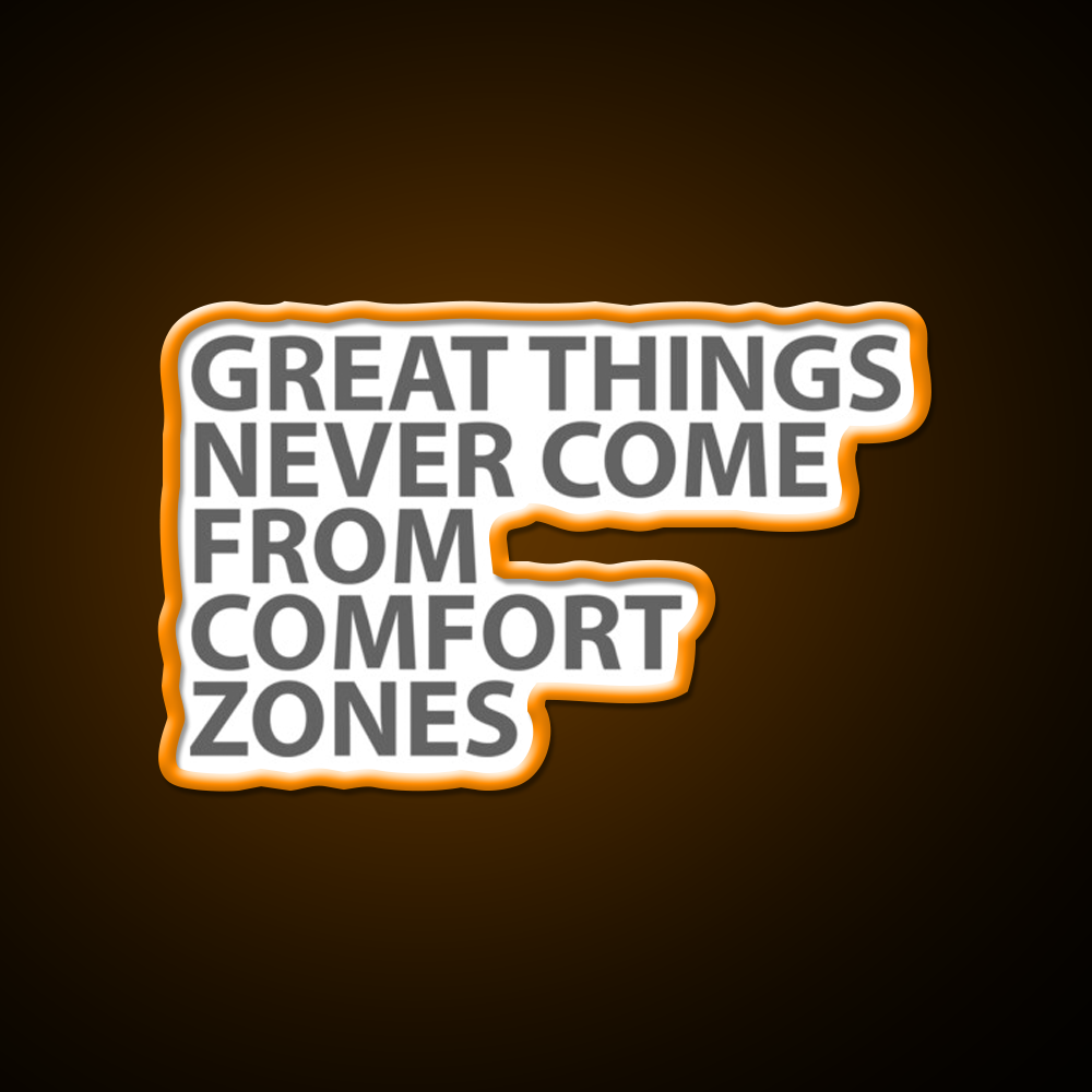 Great Things Never Come From Comfort Zones Gym Fitness Led Neon Sign Rgb Color
