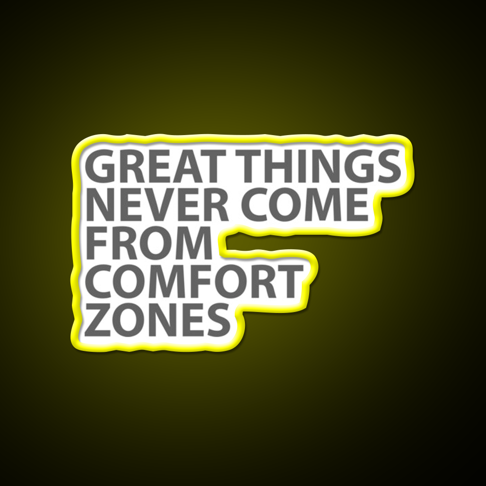 Great Things Never Come From Comfort Zones Gym Fitness Led Neon Sign Rgb Color