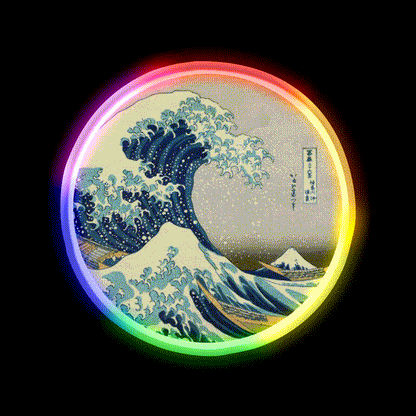Great Wave Off Kanagawa Circle Yoga Led Neon Sign Rgb Color