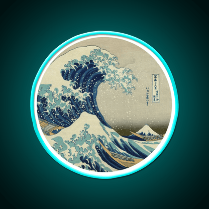 Great Wave Off Kanagawa Circle Yoga Led Neon Sign Rgb Color - Shineneon
