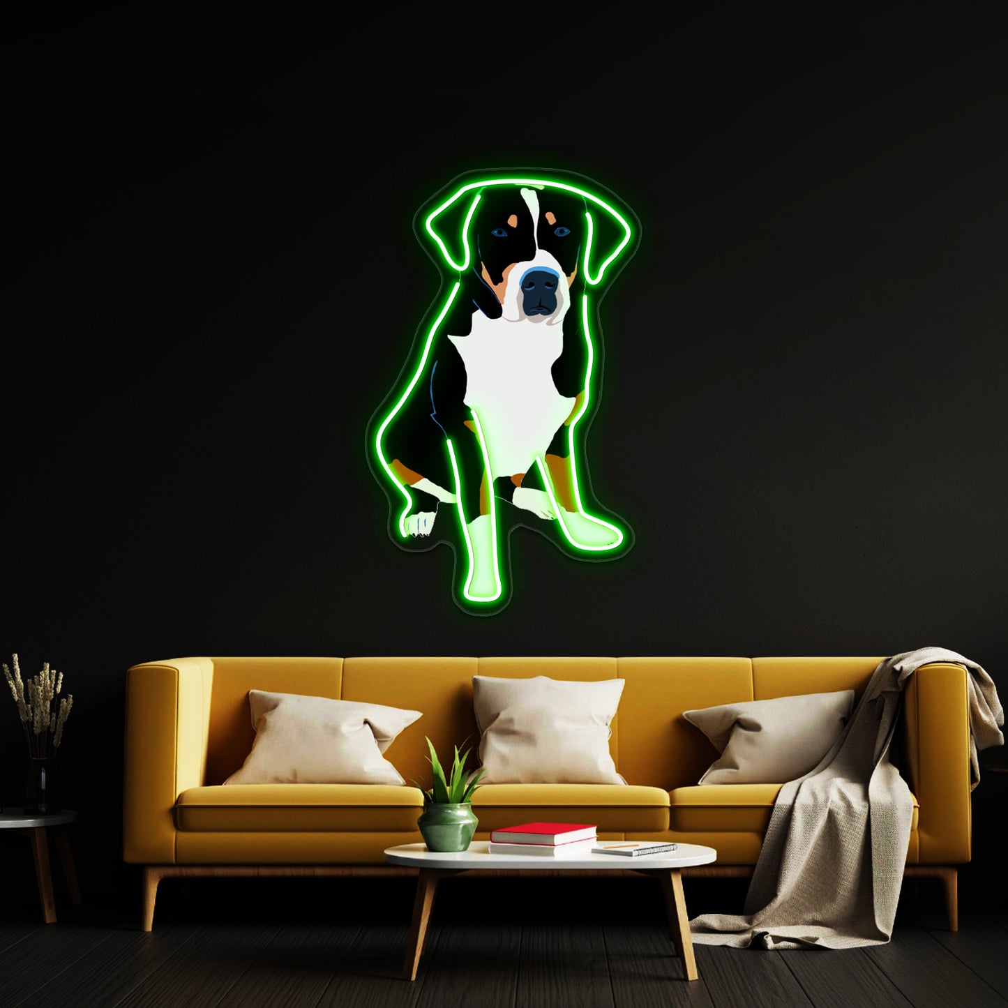 Greater Swiss Mountain Dog Art Wall Artwork Neon Signs