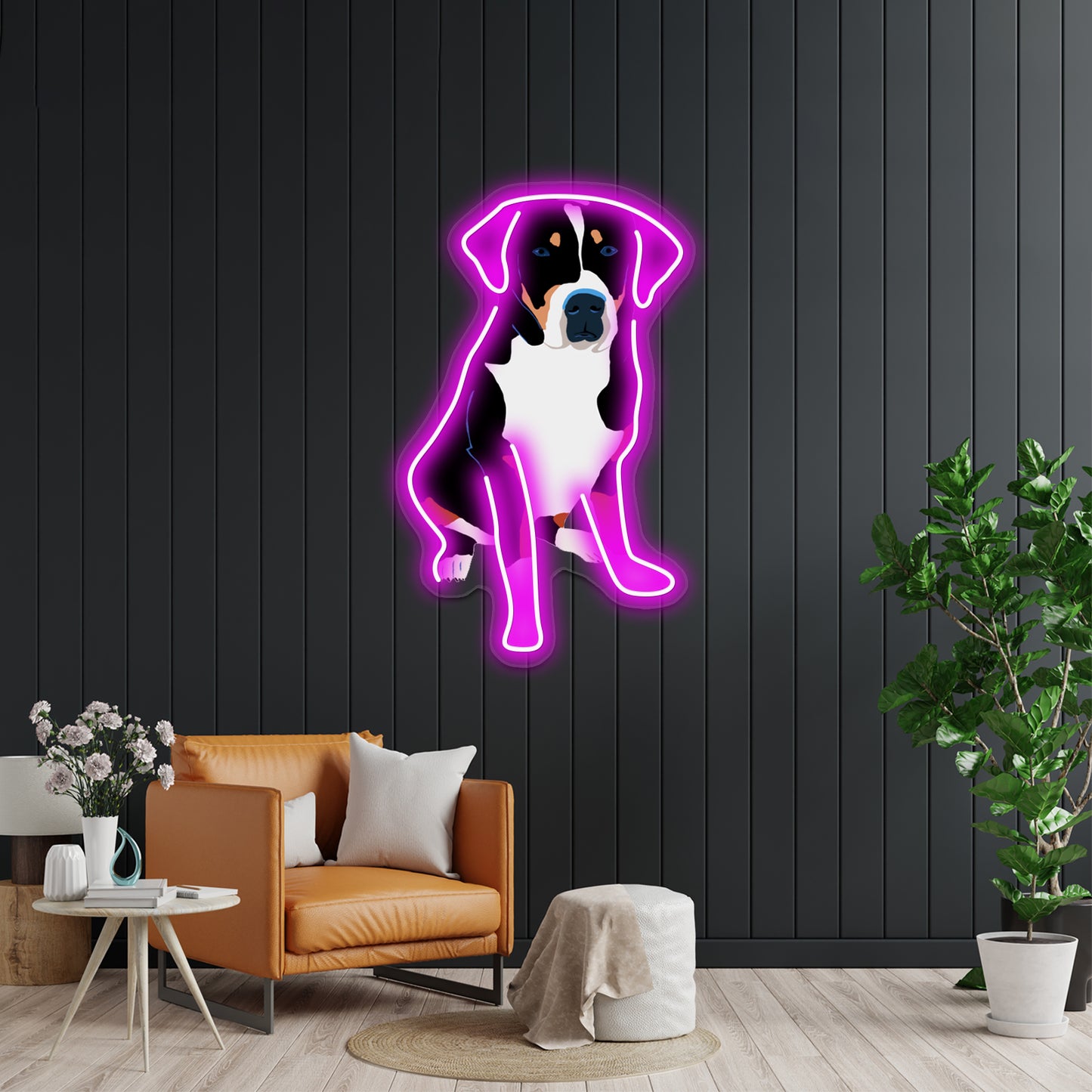 Greater Swiss Mountain Dog Art Wall Artwork Neon Signs