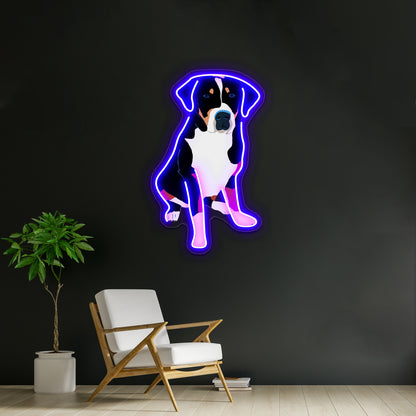 Greater Swiss Mountain Dog Art Wall Artwork Neon Signs