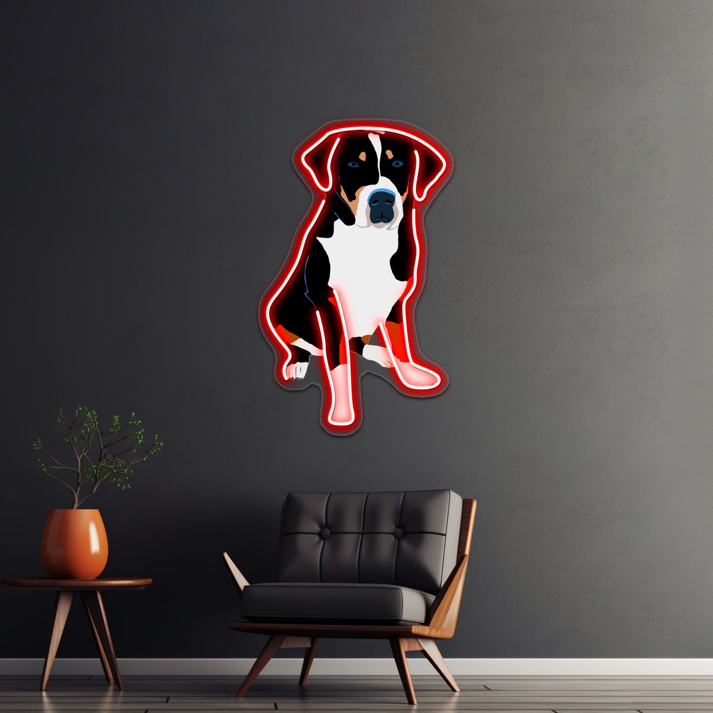 Greater Swiss Mountain Dog Art Wall Artwork Neon Signs