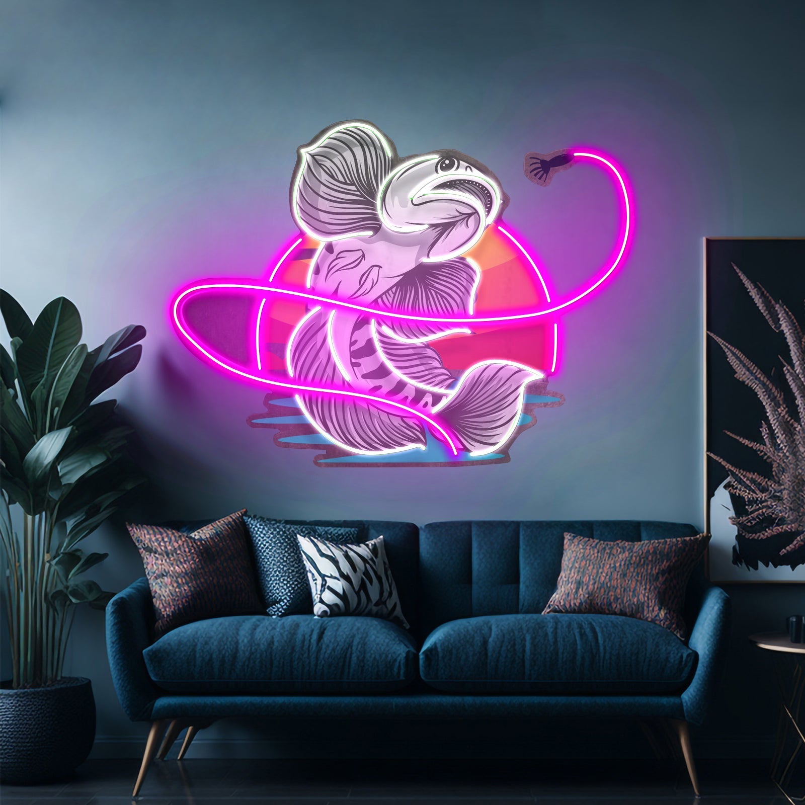 Greeb Fish Eat Bait Led Neon Sign Light Custom Led Signs - Shineneon
