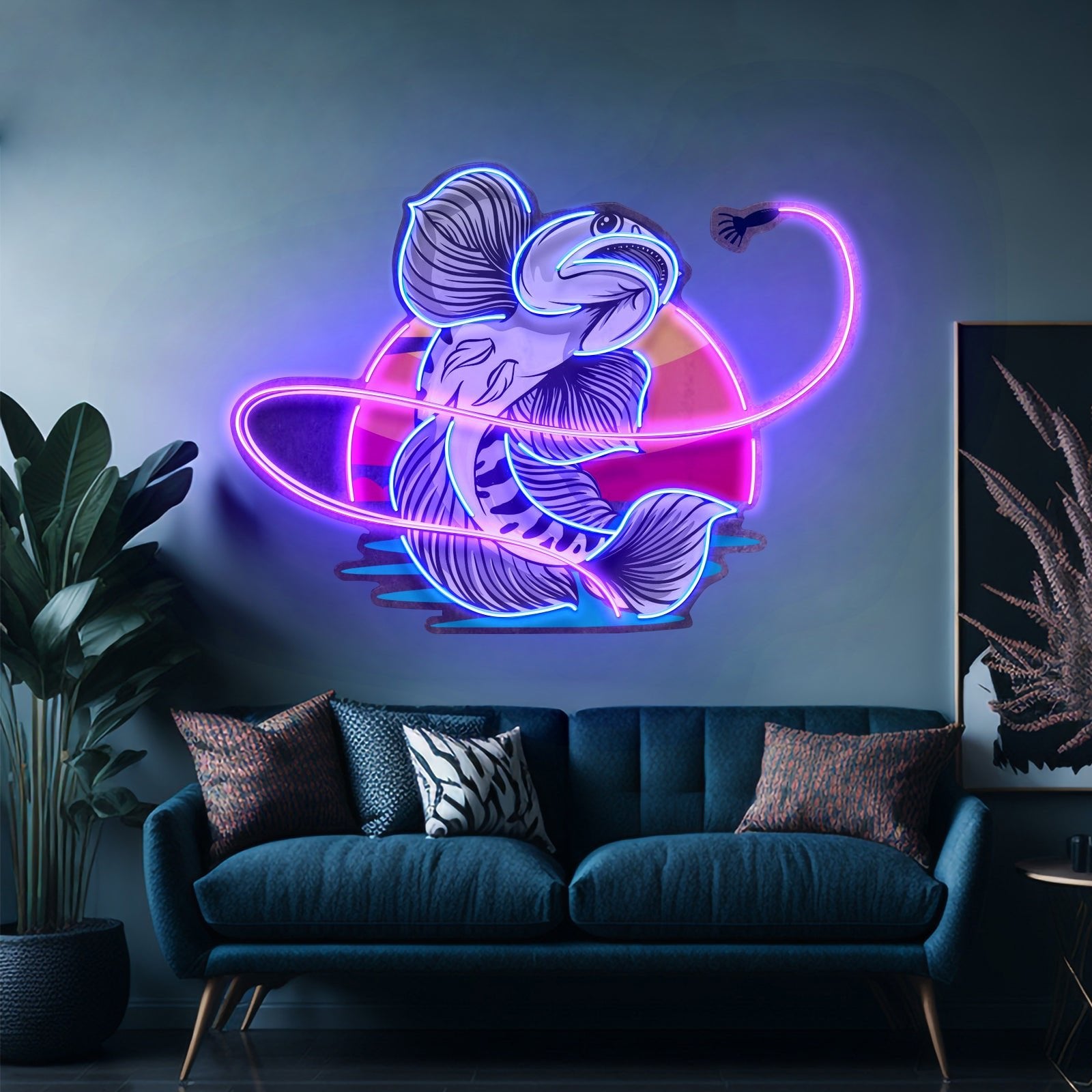 Greeb Fish Eat Bait Led Neon Sign Light Custom Led Signs - Shineneon