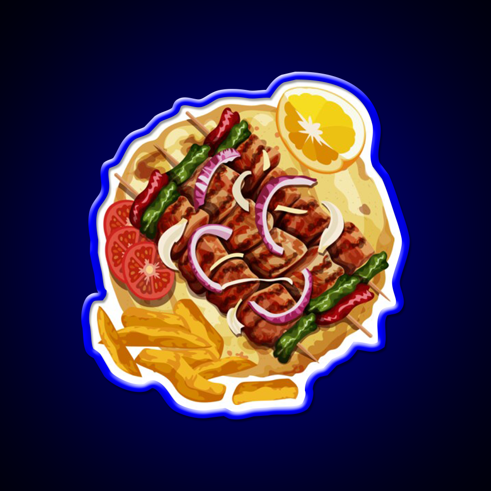 Greek Food Souvlaki Fast Food Led Neon Sign For Burger Place Rgb Color