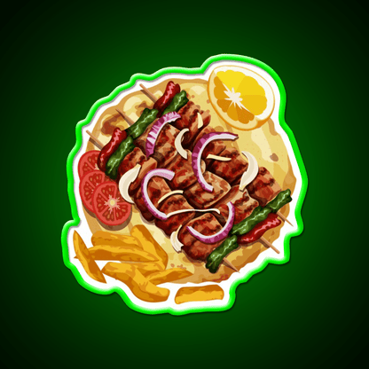 Greek Food Souvlaki Fast Food Led Neon Sign For Burger Place Rgb Color - Shineneon