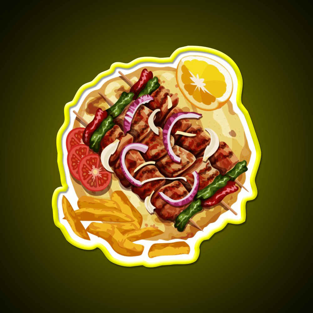 Greek Food Souvlaki Fast Food Led Neon Sign For Burger Place Rgb Color - Shineneon
