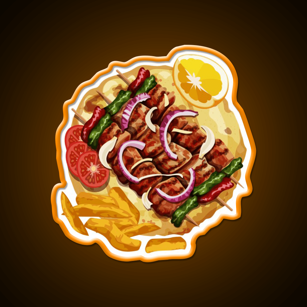 Greek Food Souvlaki Fast Food Led Neon Sign For Burger Place Rgb Color - Shineneon