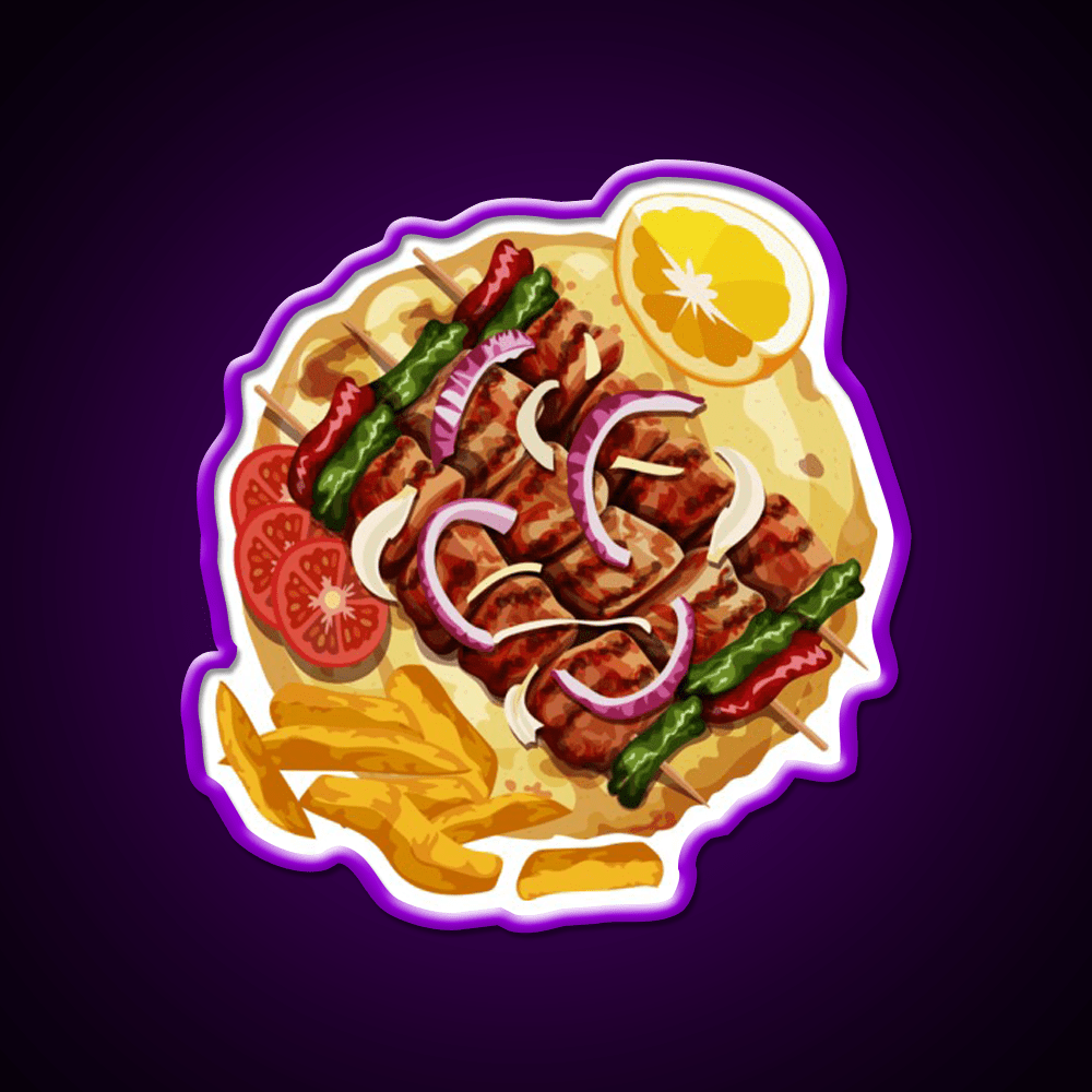 Greek Food Souvlaki Fast Food Led Neon Sign For Burger Place Rgb Color - Shineneon