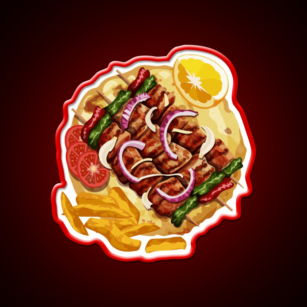 Greek Food Souvlaki Fast Food Led Neon Sign For Burger Place Rgb Color - Shineneon