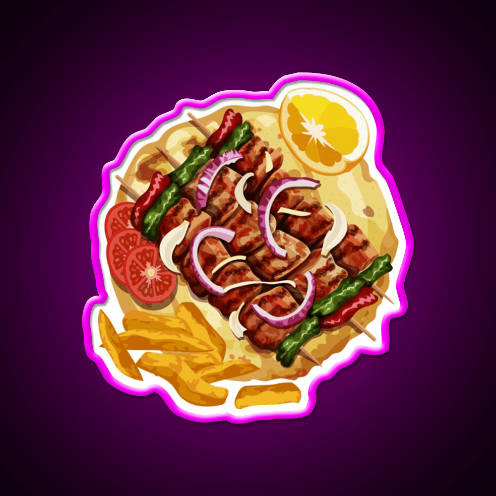 Greek Food Souvlaki Fast Food Led Neon Sign For Burger Place Rgb Color - Shineneon