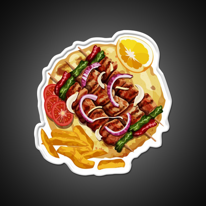 Greek Food Souvlaki Fast Food Led Neon Sign For Burger Place Rgb Color