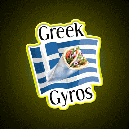 Greek Gyros Snack Food Led Neon Sign Rgb Color - Custom LED neon sign front view