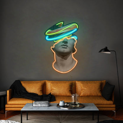 Greek Statue Art Neon Acrylic Artwork - LED neon sign view 6