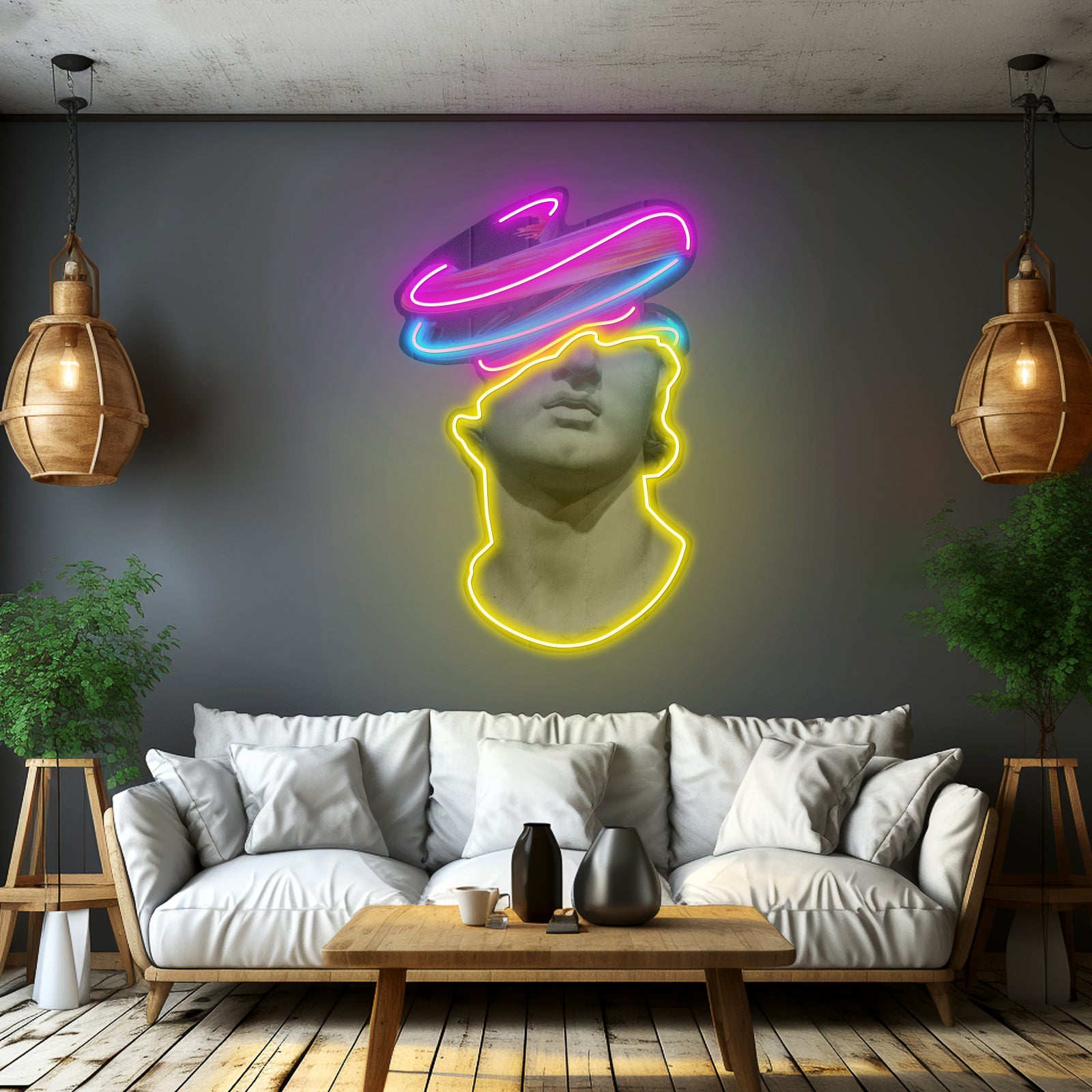 Greek Statue Art Neon Acrylic Artwork - LED neon sign view 7