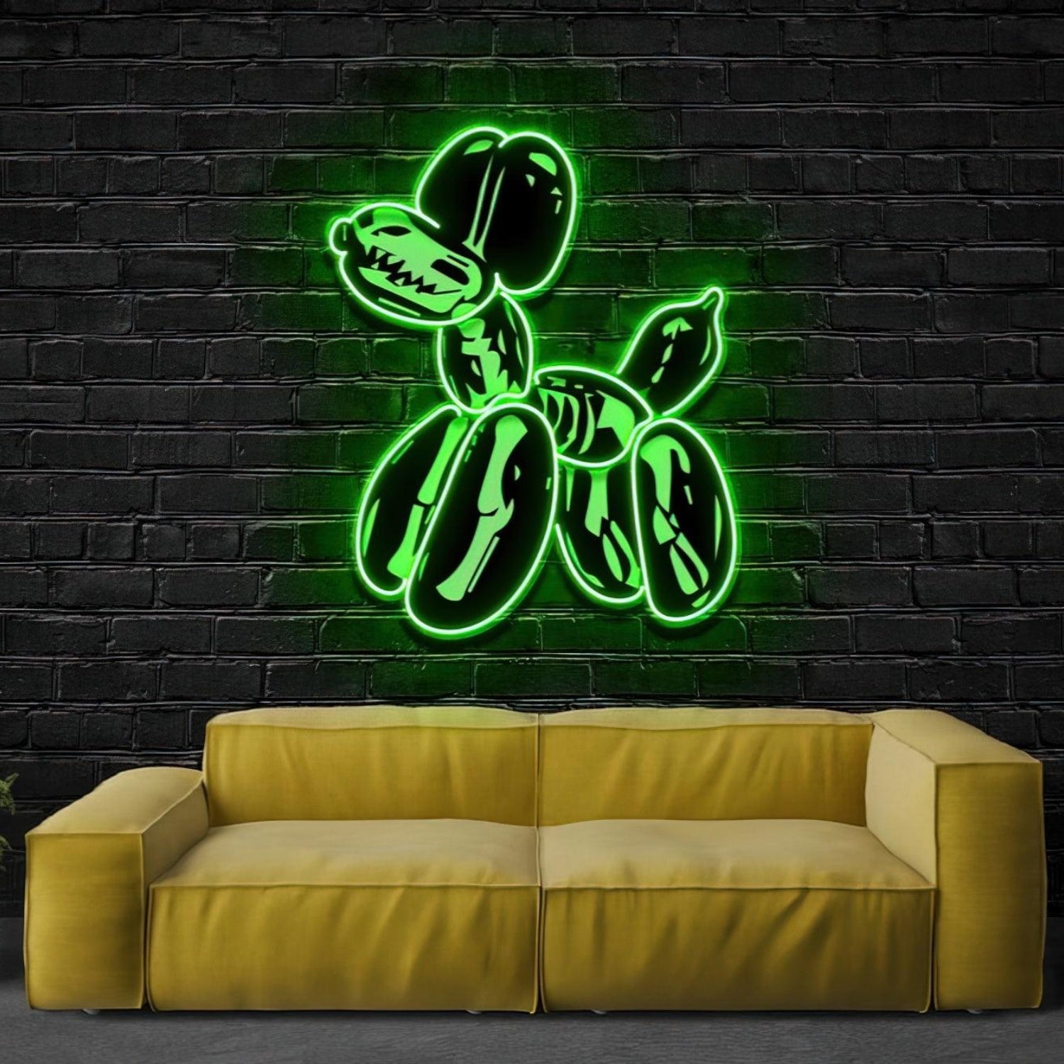 Green Balloon Dog With Sharp Teeth Led Neon Sign For Modern Home Decor | Shineneon