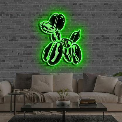 Green Balloon Dog With Sharp Teeth Led Neon Sign For Modern Home Decor | Shineneon