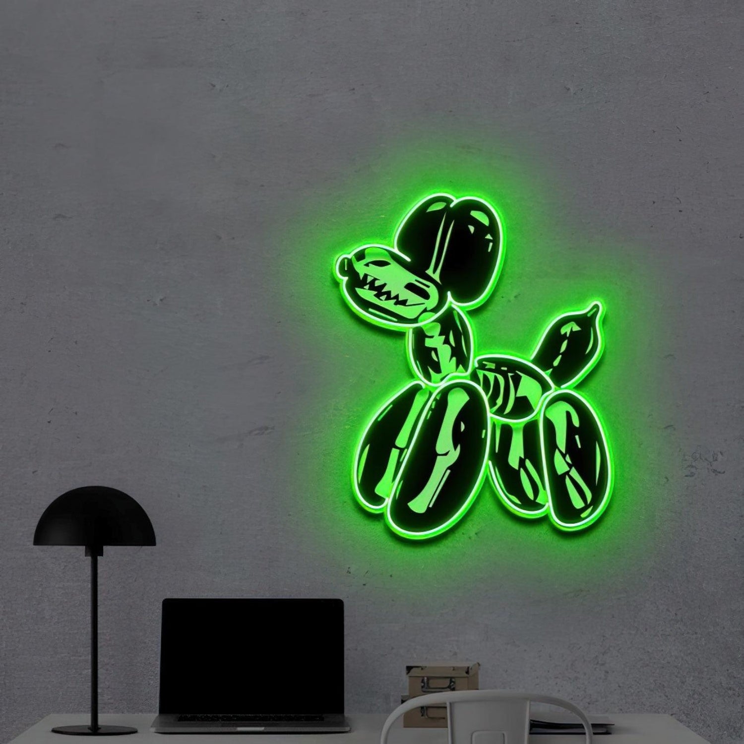 Green Balloon Dog With Sharp Teeth Led Neon Sign For Modern Home Decor | Shineneon