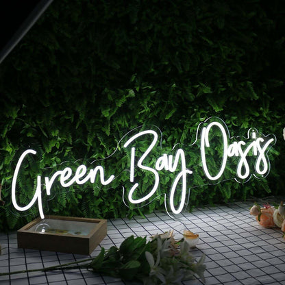 Green Bay Oasis White Led Neon Sign - Shineneon
