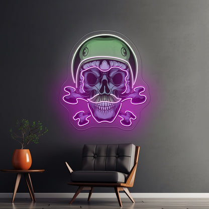 Green Biker Skull Led Neon Sign Light Custom Led Signs - Shineneon