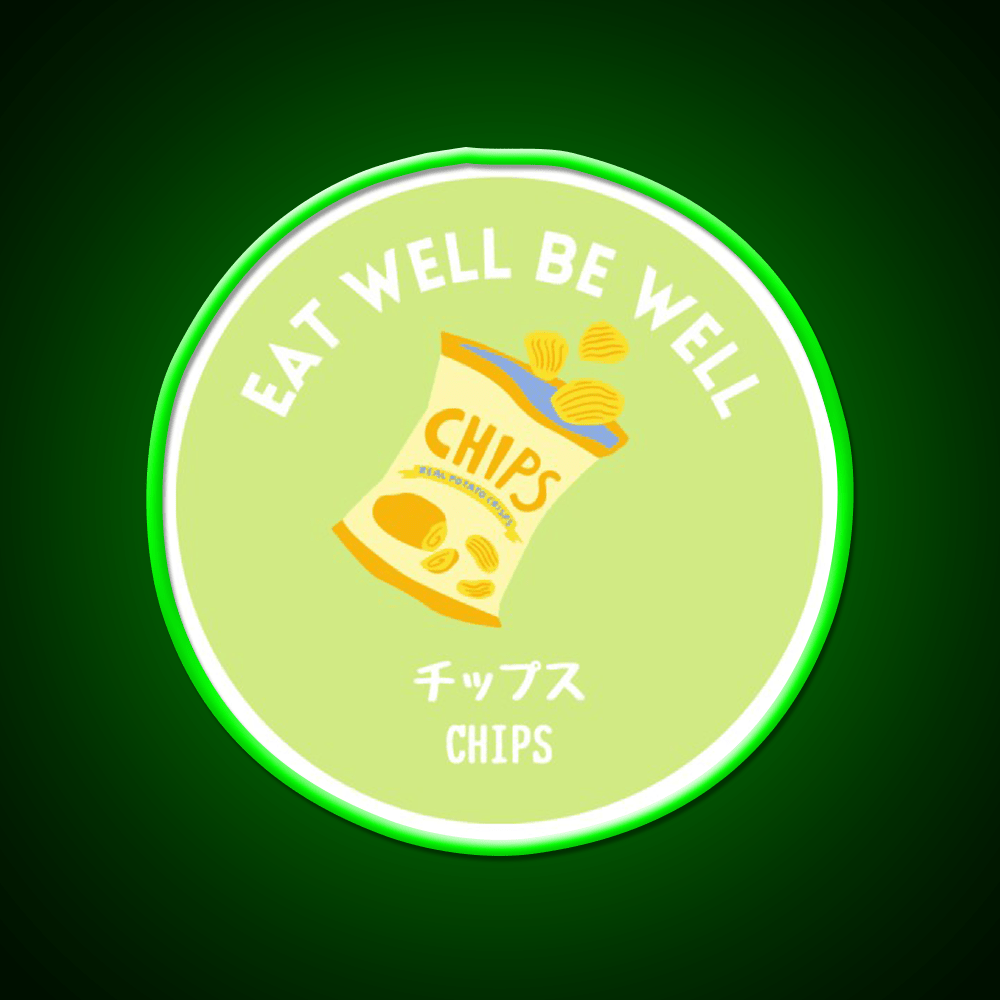 Green Chips Crisp Japanese Junk Food Snack Food Led Neon Sign Rgb Color - Shineneon
