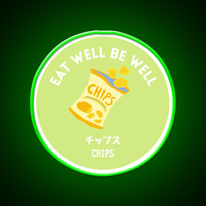Green Chips Crisp Japanese Junk Food Snack Food Led Neon Sign Rgb Color - Shineneon