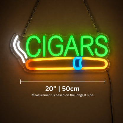 Green Cigars Shop Neon Sign LED Neon Sign size image