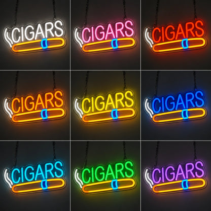 Green Cigars Shop Neon Sign LED Neon Sign color grid