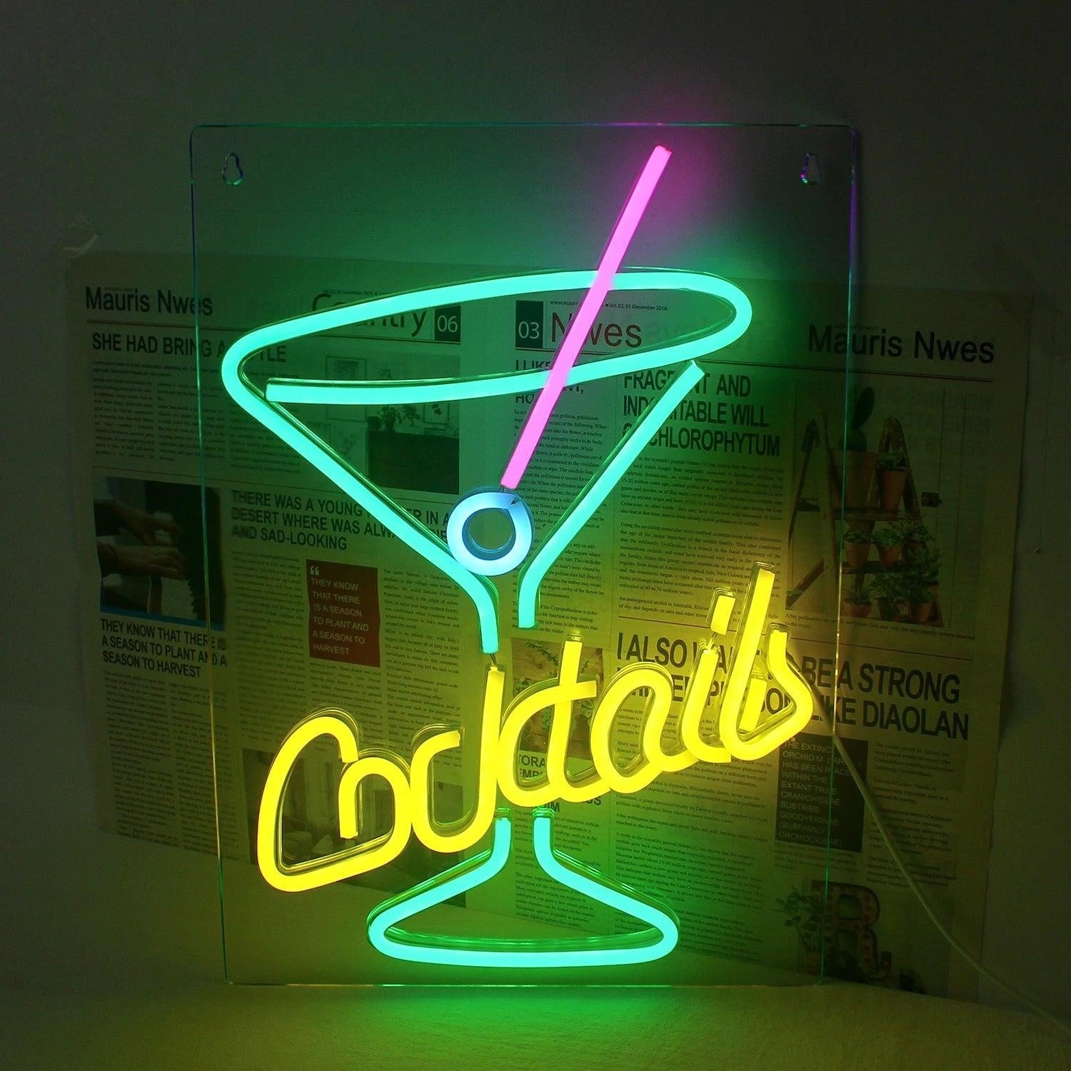 Green Cocktails Affortable LED Neon Sign - Shineneon