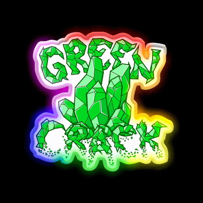 Green Crack Hemp Inspired Green Leaf Led Neon Sign Rgb Color - LED neon sign close-up detail