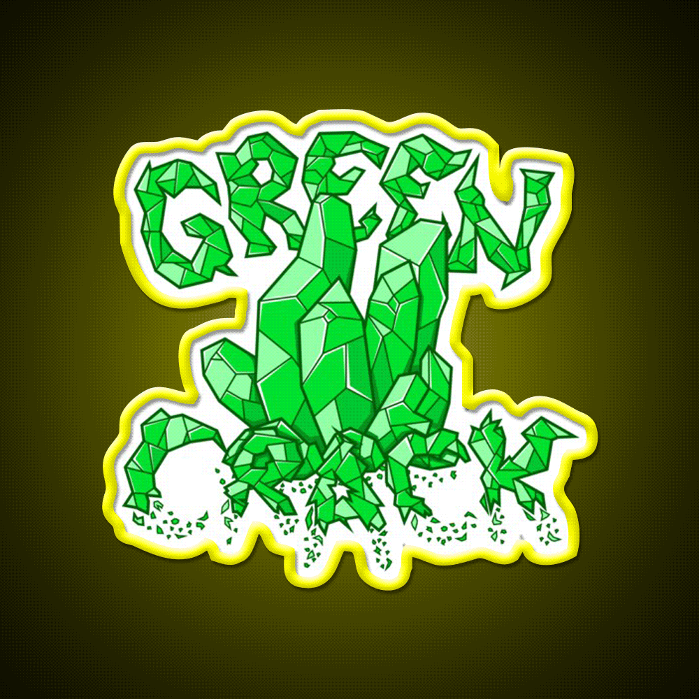 Green Crack Hemp Inspired Green Leaf Led Neon Sign Rgb Color - Custom LED neon sign front view