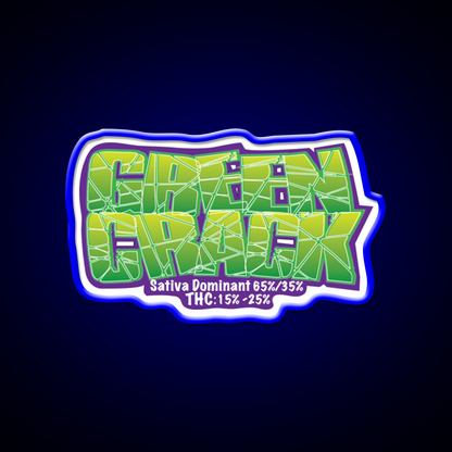 Green Crack Strain Art Hemp Inspired Green Leaf Led Neon Sign Rgb Color - LED neon sign view 5