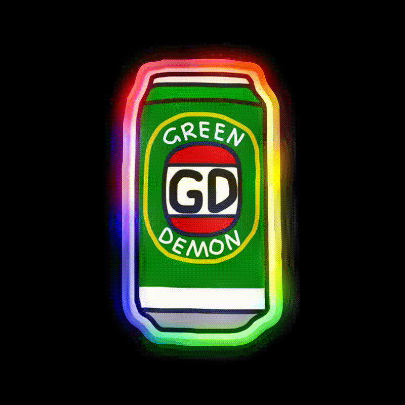 Green Demon Beer Bar Decor Led Neon Sign Rgb Color - LED neon sign close-up detail