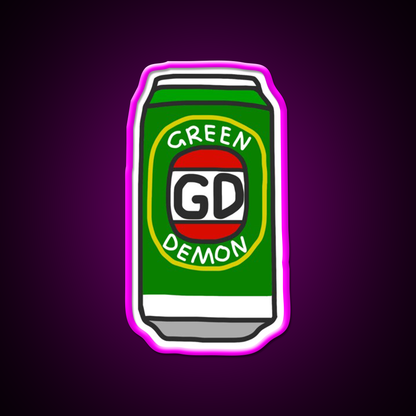Green Demon Beer Bar Decor Led Neon Sign Rgb Color - Neon sign mounted on wall in room