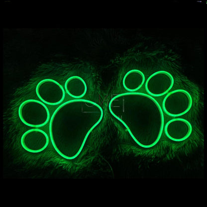 Green Dog Paw Led Neon Sign For Pet Shop Or Kids Room | Shineneon