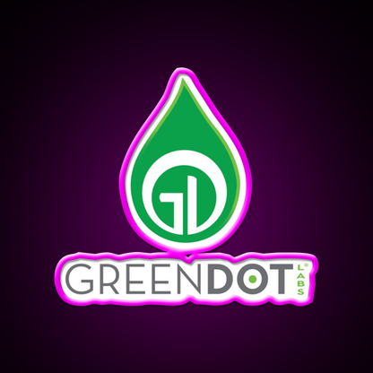 Green Dot Labs Hemp Inspired Green Leaf Led Neon Sign Rgb Color - Neon sign mounted on wall in room