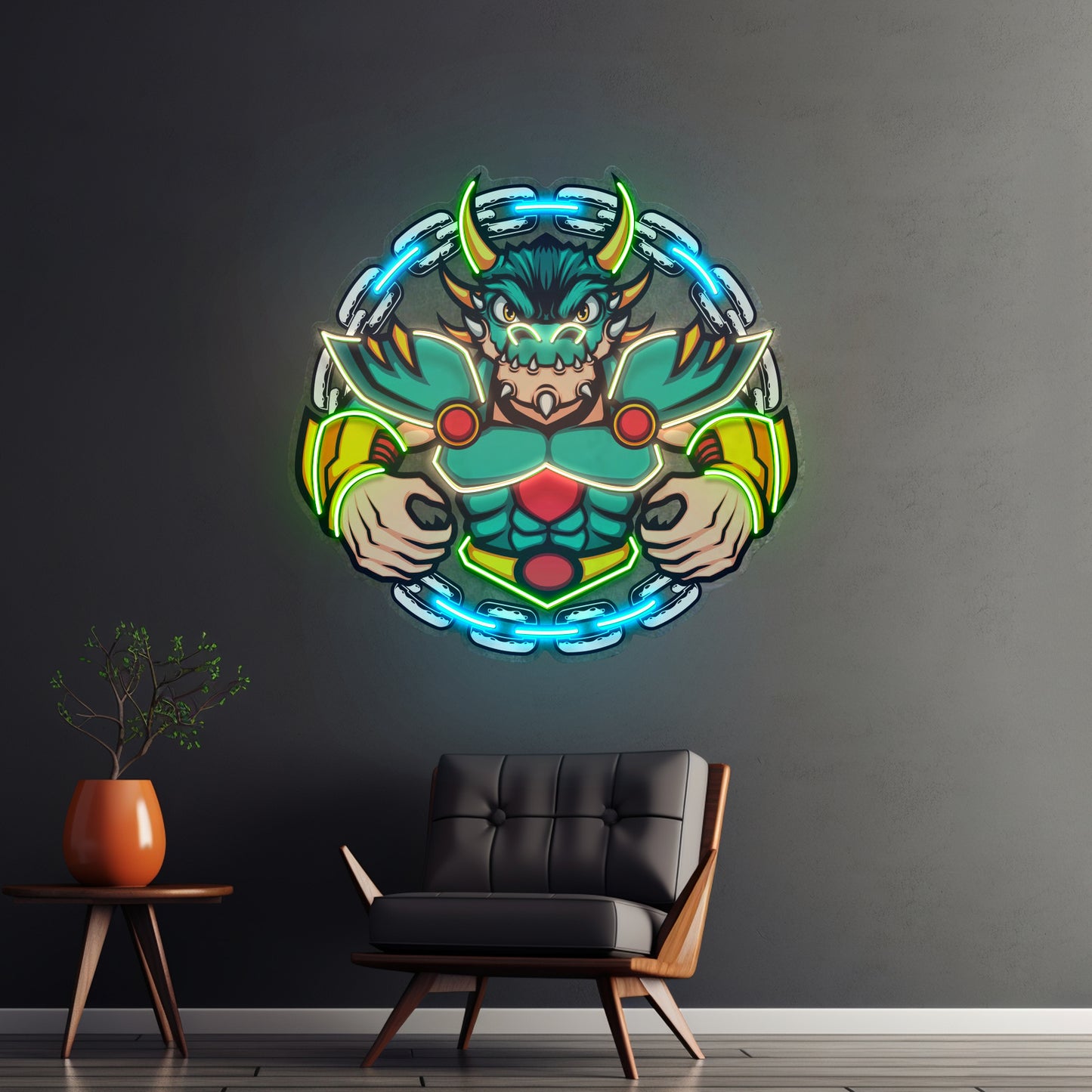 Green Dragon Mascot Led Neon Sign Light Custom Led Signs