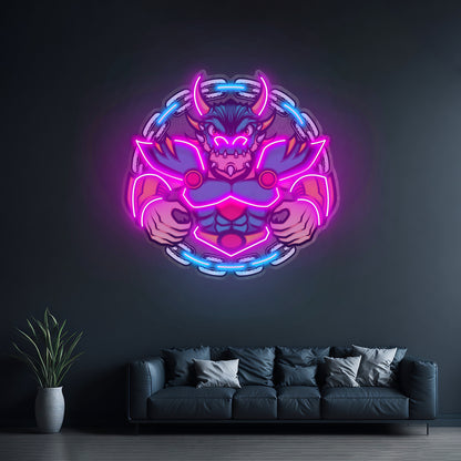 Green Dragon Mascot Led Neon Sign Light Custom Led Signs