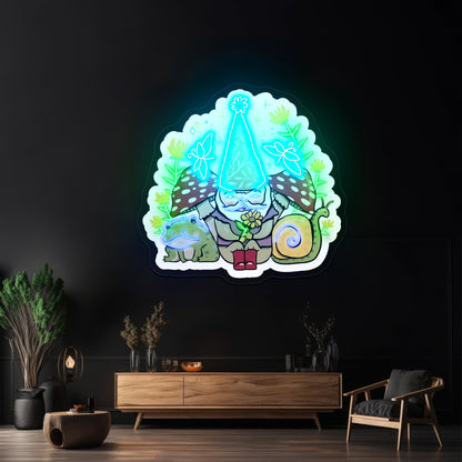 Green Elf And Frogs Fairytale Neon Signs Personalized Light Up Sign