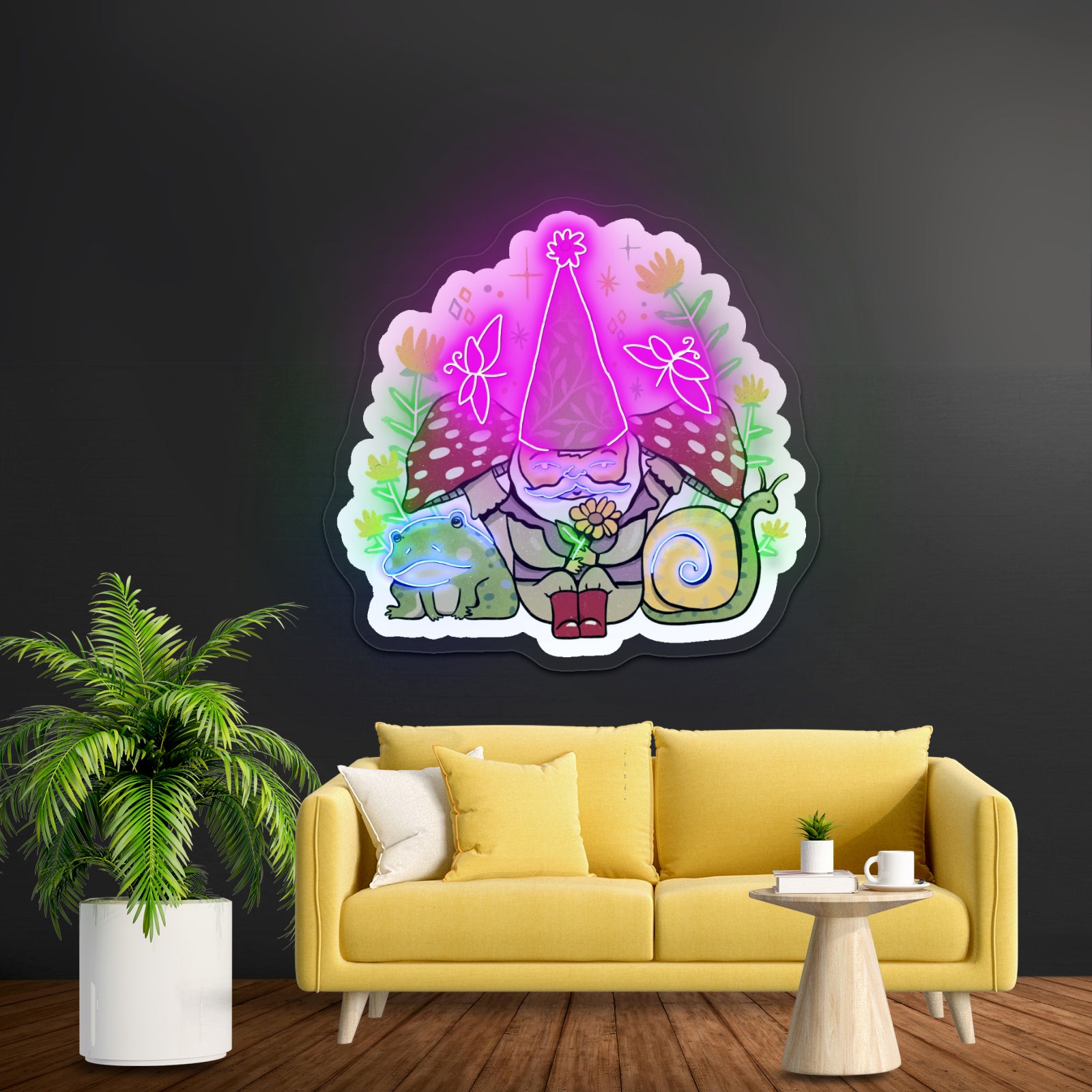 Green Elf And Frogs Fairytale Neon Signs Personalized Light Up Sign