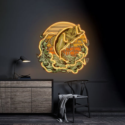 Green Fishing Led Neon Sign Light Custom Led Signs - Shineneon
