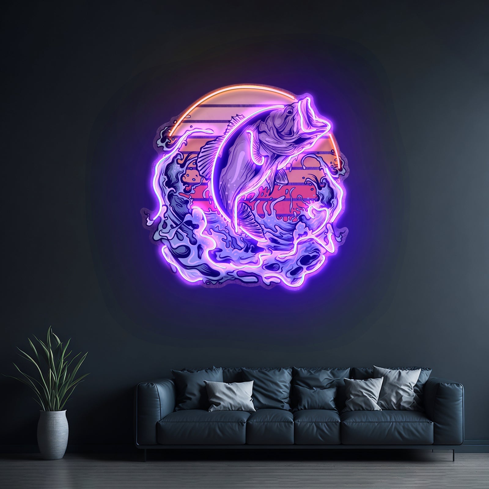 Green Fishing Led Neon Sign Light Custom Led Signs - Shineneon