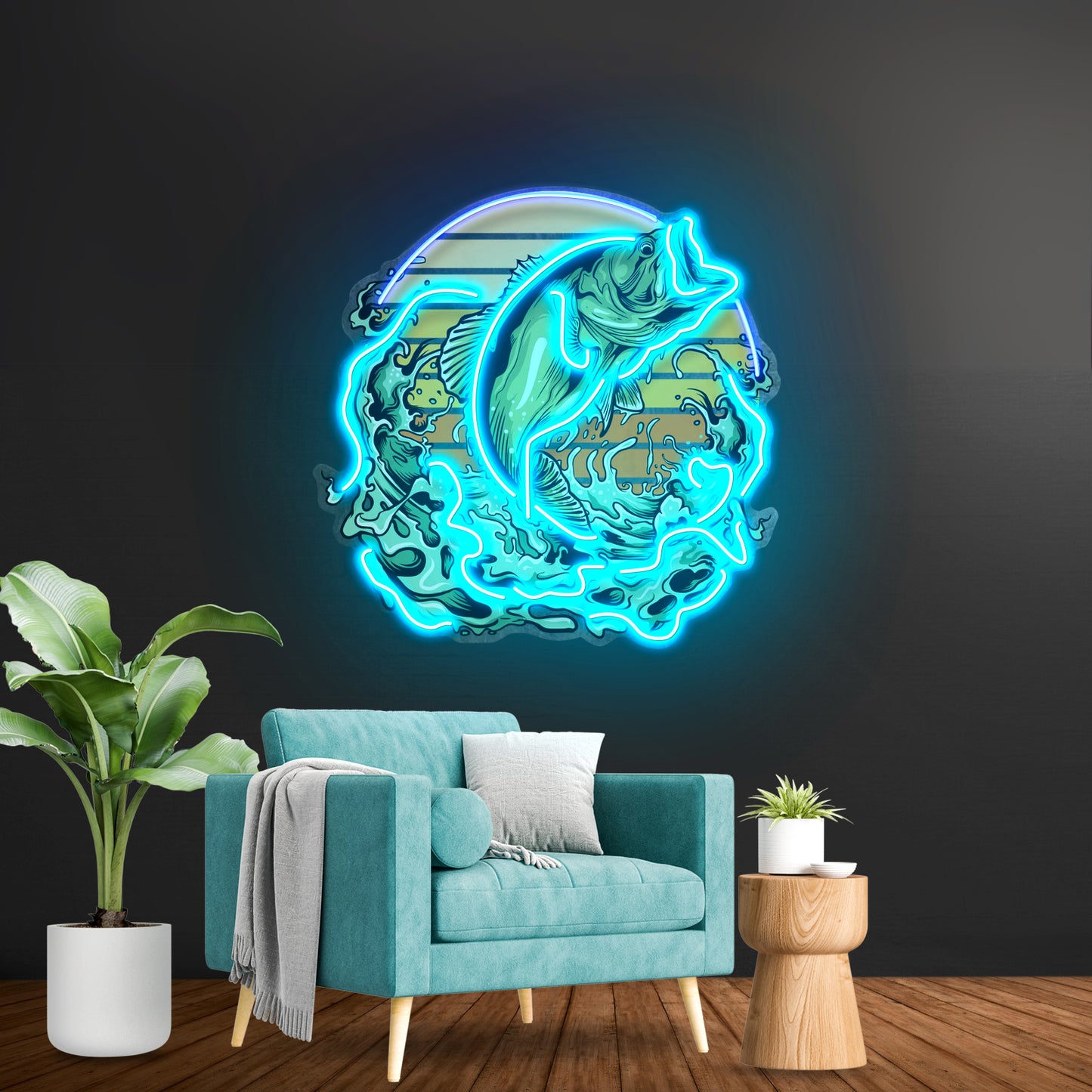 Green Fishing Led Neon Sign Light Custom Led Signs