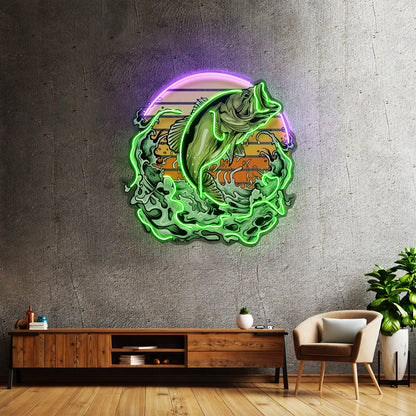 Green Fishing Led Neon Sign Light Custom Led Signs